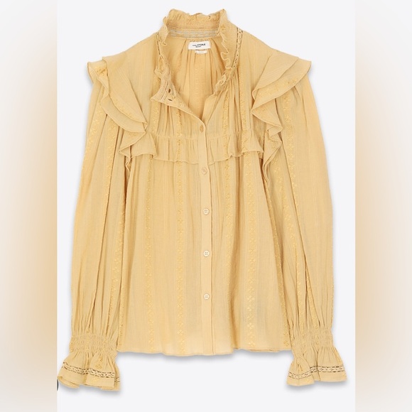 Isabel Marant Etoile Jatedy yellow blouse in honey NWT - Picture 5 of 10